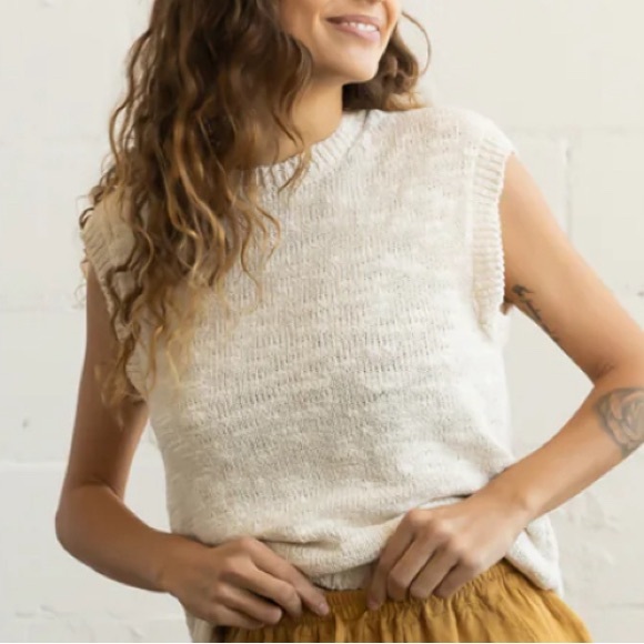 TWOTHIRDS Sweaters - TWOTHIRDS Abang Cotton Sleeveless Knit Top - Ecru
